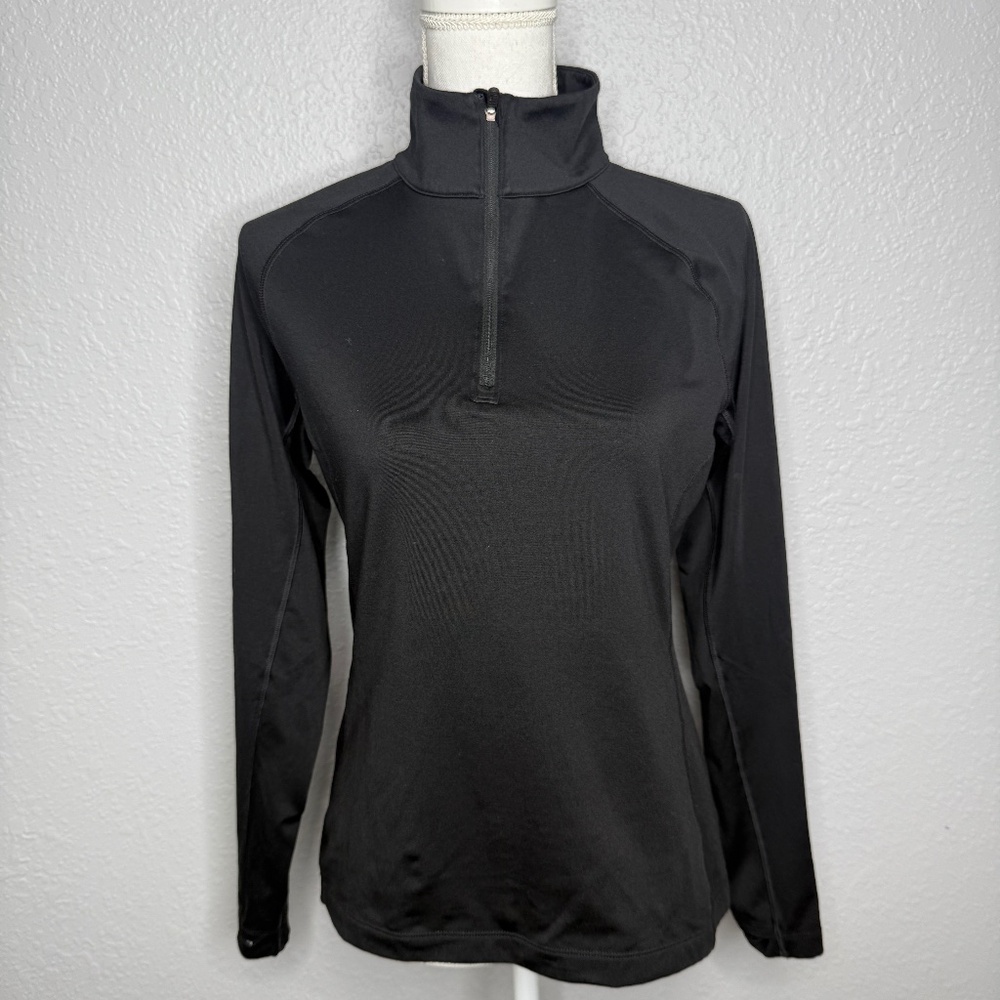 Women's Lole Black Half Zip Mock‎ Neck Layer Base Medium